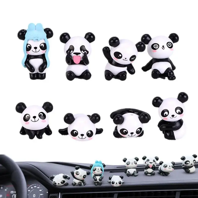 

Car Interior Panda Doll Decoration Cute Animal Panda Doll Car Decoration 8pcs Mini Panda Miniature Doll Figurines & Toys Playset