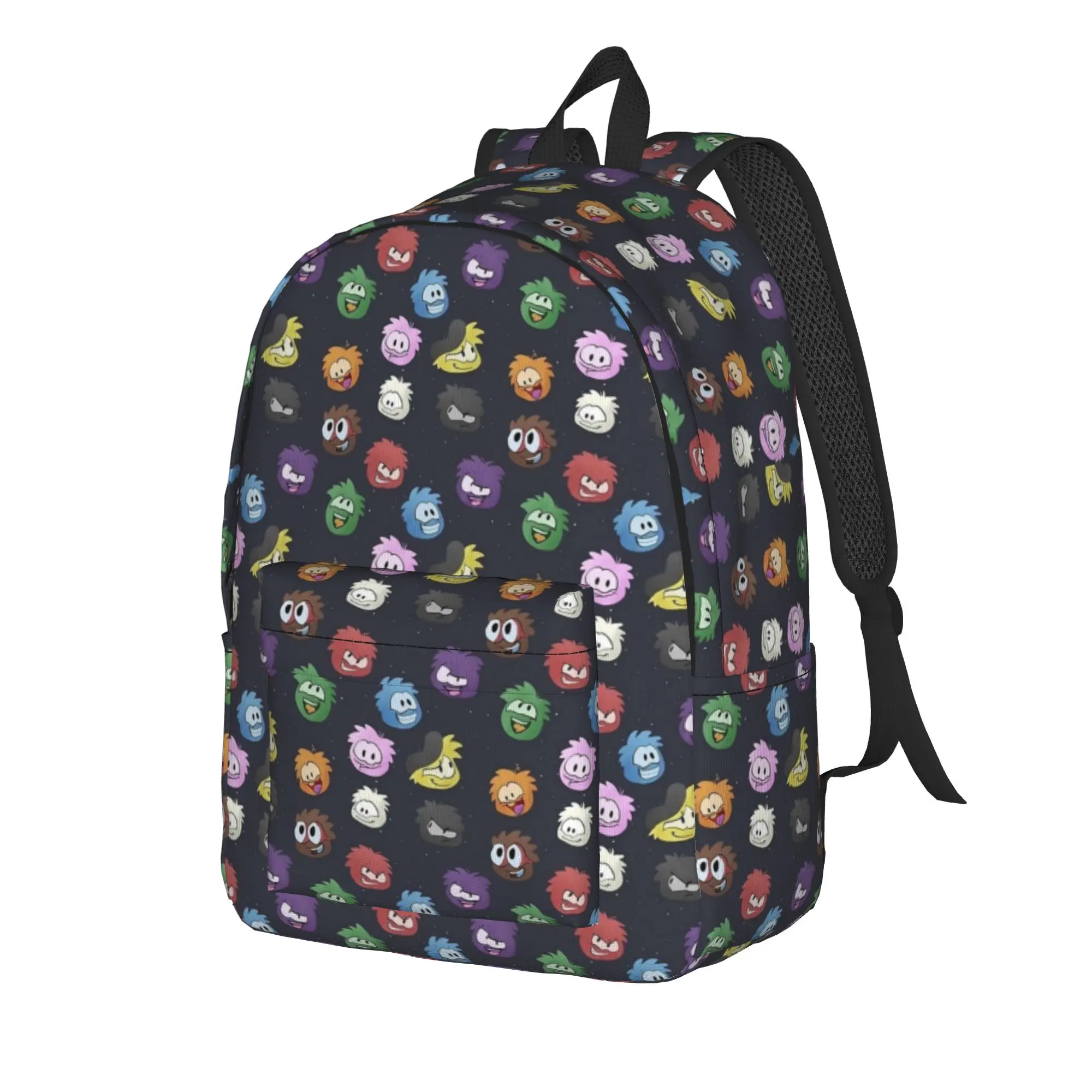 Фото Рюкзак Club Penguin Puffle Pattern для мужчин и женщин, модный студенческий рюкзак для походов и путешествий, сумка через плечо для колледжа с карманом №2