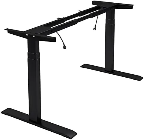 

Motor 3 Stage Adjustable Standing Desk Frame Heavy Duty 300lb Load Capacity for Home Office (Black Frame Only)