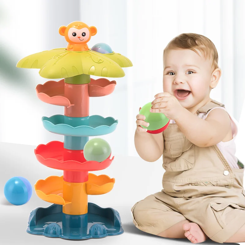 

Montessori Baby Stacking Toy From 6 To 12 Months Toddler Educational Stack Tower Block Spin Ball Puzzle Baby Game For Boy 1 Year