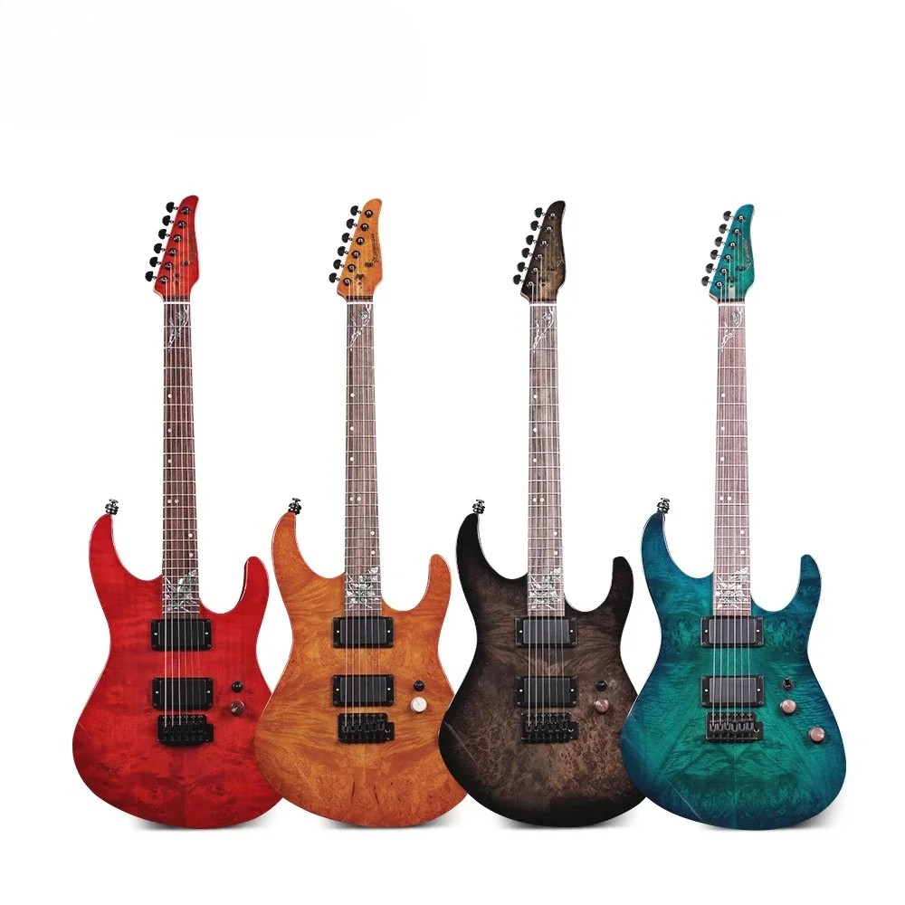 Самая продаваемая 6-струнная электрогитара Starway E296 из липы с яркой полосой