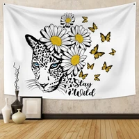 home decor butterfly flower wild animal leopard black and white tapestry wall hanging tapestry for bedroom living room dorm
