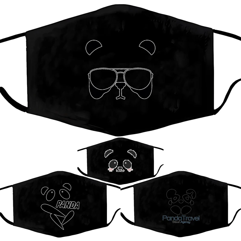 

Four Seasons Healthy Bicycle Large Size Fashion Cute Panda Print Mask Replaceable Filter Series Washable Sunscreen Dust Mask