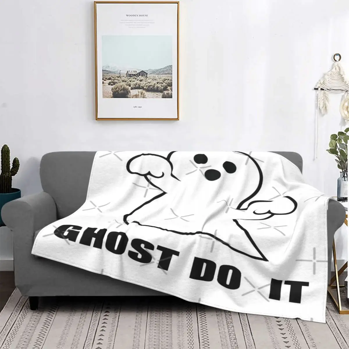 

Manta de muselina con estampado de fantasma divertido para niños, para cama colcha, alfombra a cuadros, toalla de playa