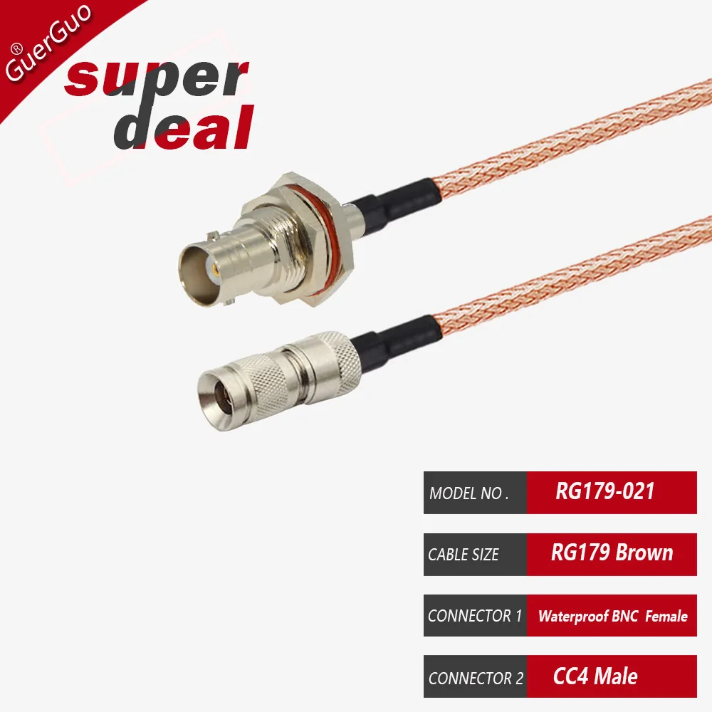 Фото RG179 Pigtail 75 Ом HD SDI кабель прямой BNC «мама» к Mini BNC DIN 1,0/2,3 CC4 «папа» для Blackmagic Hyper Deck Shuttle №5