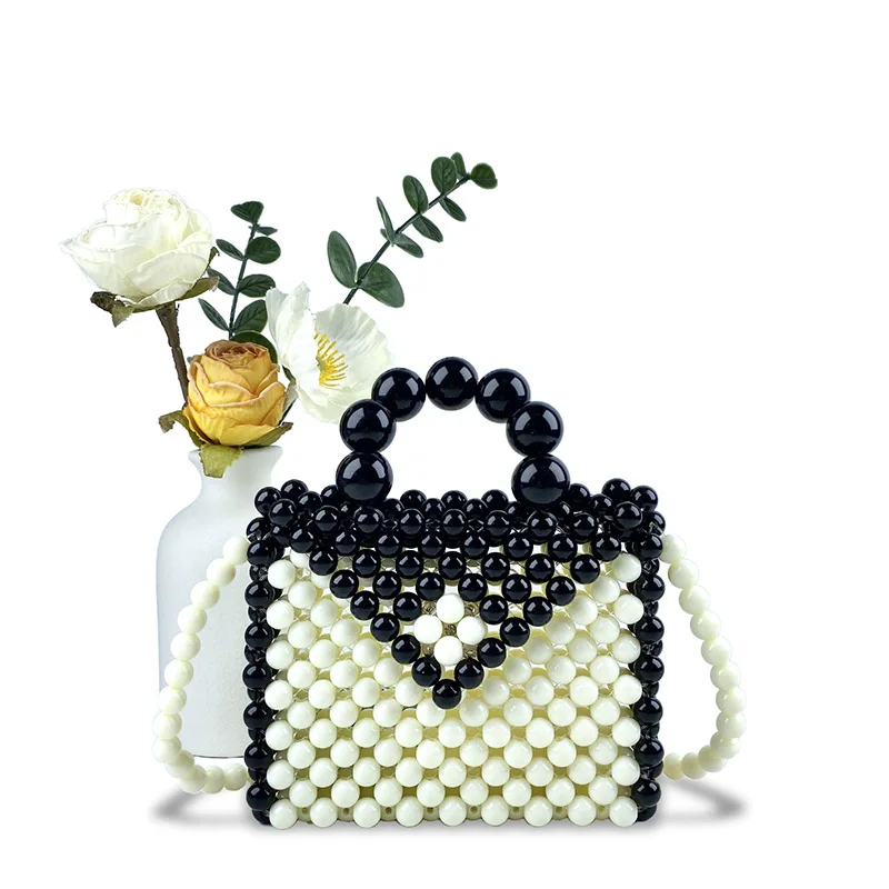 Модная мини-квадратная сумка через плечо контрастного цвета с украшением из