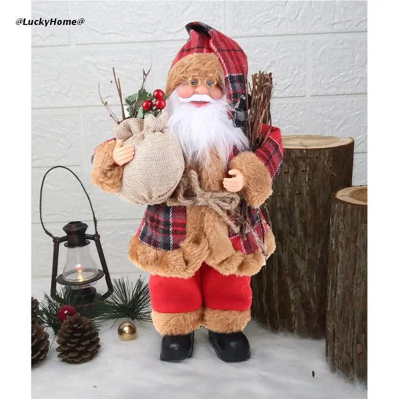 

11.8in Standing Naughty Nice Santa Claus Christmas Figurine Holiday Decoration