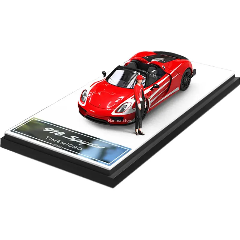 

TIME MICRO 1:64 918 модель автомобиля Spyder с белым пламенем/красным пламенем под давлением