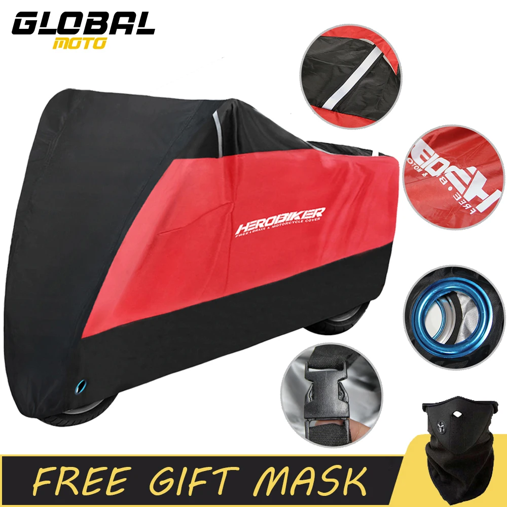 

Motorcycle Cover Outdoor UV Protector Scooter Cover Bike Dustproof Black Moto Rain Cover Lockholes Waterproof Design CE Protect