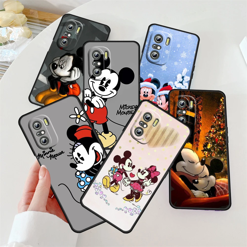 

Disney Minnie Cute For Redmi K60 K50 K40 K30 K20 Go S2 8A 7A 6Pro 5 Plus 5G Silicone Soft Black Phone Case