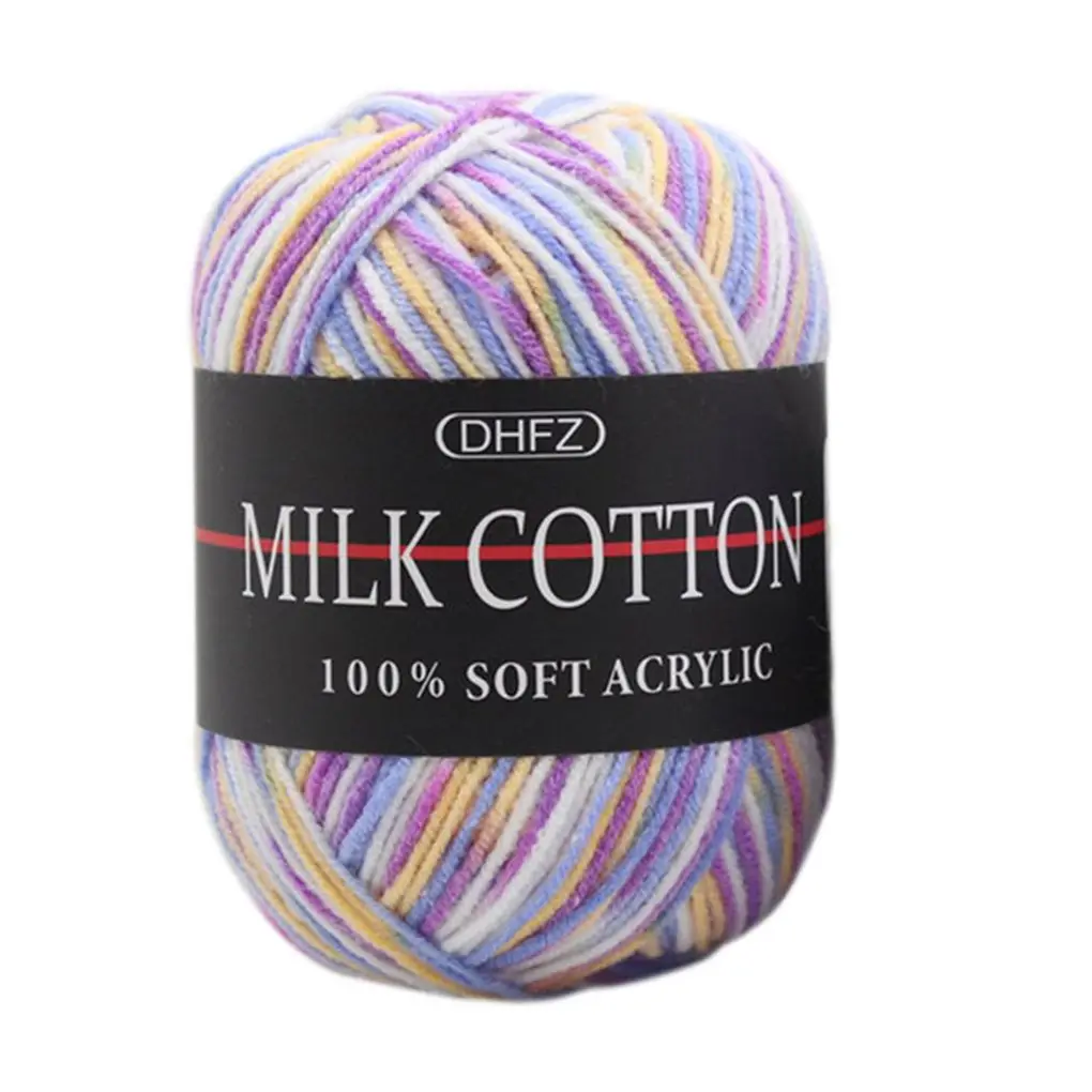 

Разноцветная 3-слойная пряжа для рукоделия, шарфа, подушки, одеяла, вязания крючком, мягкая молочная хлопчатобумажная пряжа, 50 г/шарик