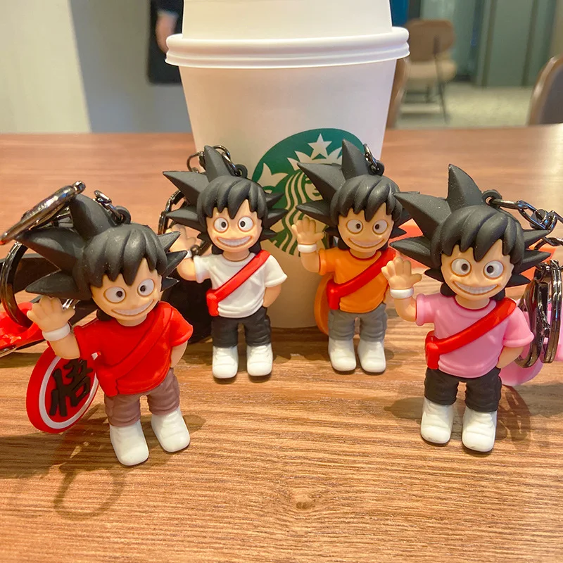 

Cartoon Anime Dragon Ball Son Goku Fashion Action Figures Keychains Key Chain Key Ring Kawaii Silicone Handbag Pendants Gifts