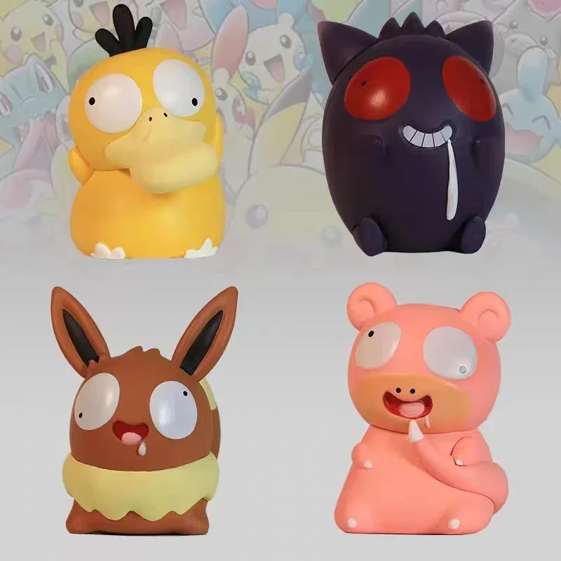 

Pokemon New Funny Character Doll Car Home Decoration Anime Gengar Bulbasaur Small Fire Dragon Eevee Slow Beast Children's Toys
