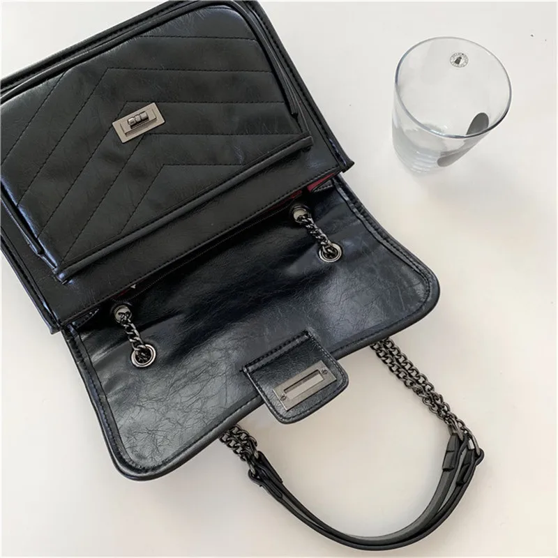 Designer Bags Luxury Purses and Handbags Fashion Cover Black Smooth Surface All-match Crossbody Shoulder Bag for Women Trendy