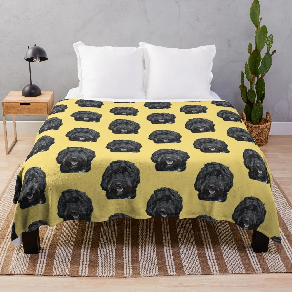 

Black Doodle / Cockapoo DogThrow Blanket blanket luxury