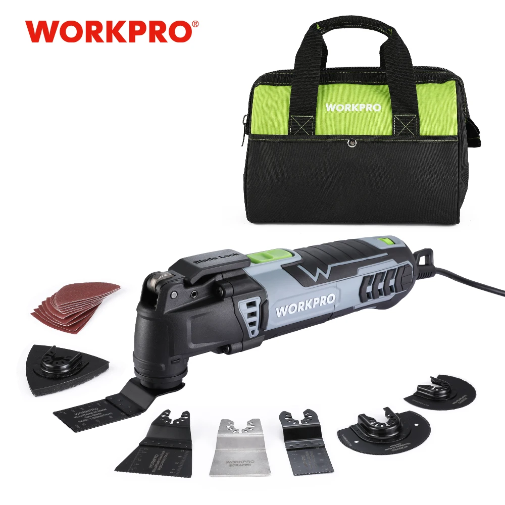 WORKPRO 300W Oscillating Saw Multi-Tool Kit for Wood Working with Quick-Change Blades 6 Variable Speed Electric Saw