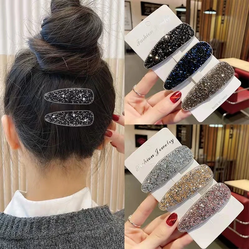 

1Pcs Hot-selling Rhinestone Bangs Stickers Female Hairpin Back Head BB Hairpin Broken Hair Post Girls Hair Accessories