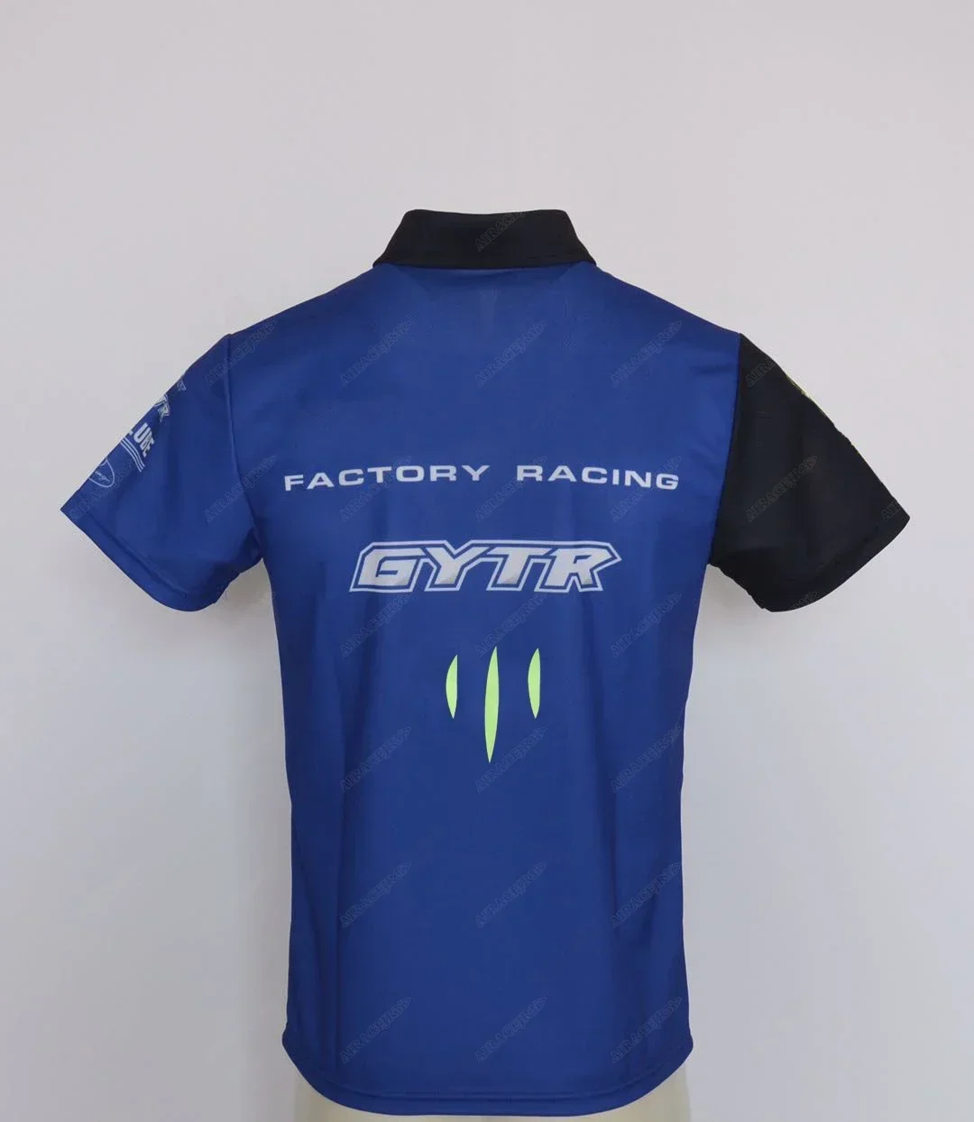 Фото Мужская летняя быстросохнущая рубашка-поло Motos Gp For Yamaha Factory Racing GYTR M1 Superbike Motocross для мотоциклистов, сине-черная. №2