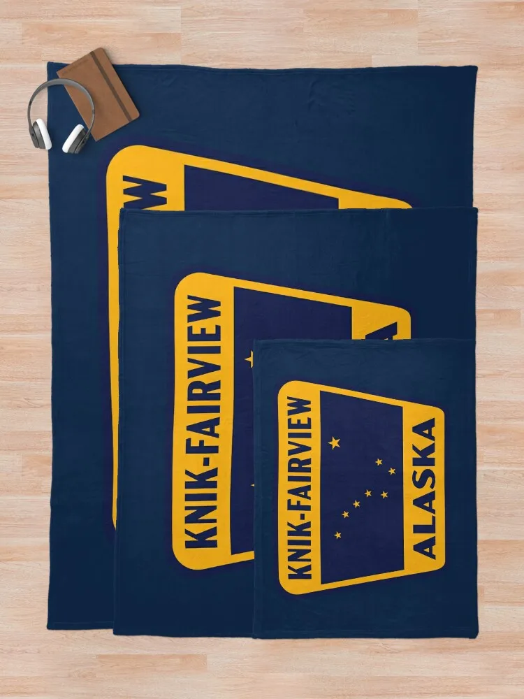 Knik-Fairview Alaska Ретро Звезда Значок (Желтый) Плед Роскошные Утепленные Одеяла