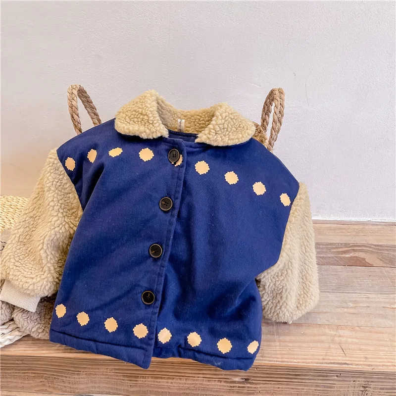 

Kids Jackets Autumn and Winter Cotton Lamb Cashmere Winter Clothing Korean Winter Coat Cotton Padded Clothes Boy Winter Jacket