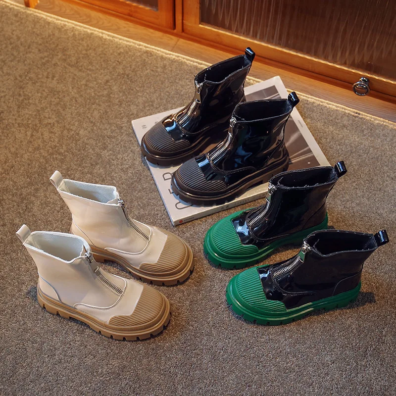 

Детские ботинки, зимние новые детские армейские корейские короткие британские ботинки для девочек, снежные ботинки, ботинки антиderrapantes a prova...
