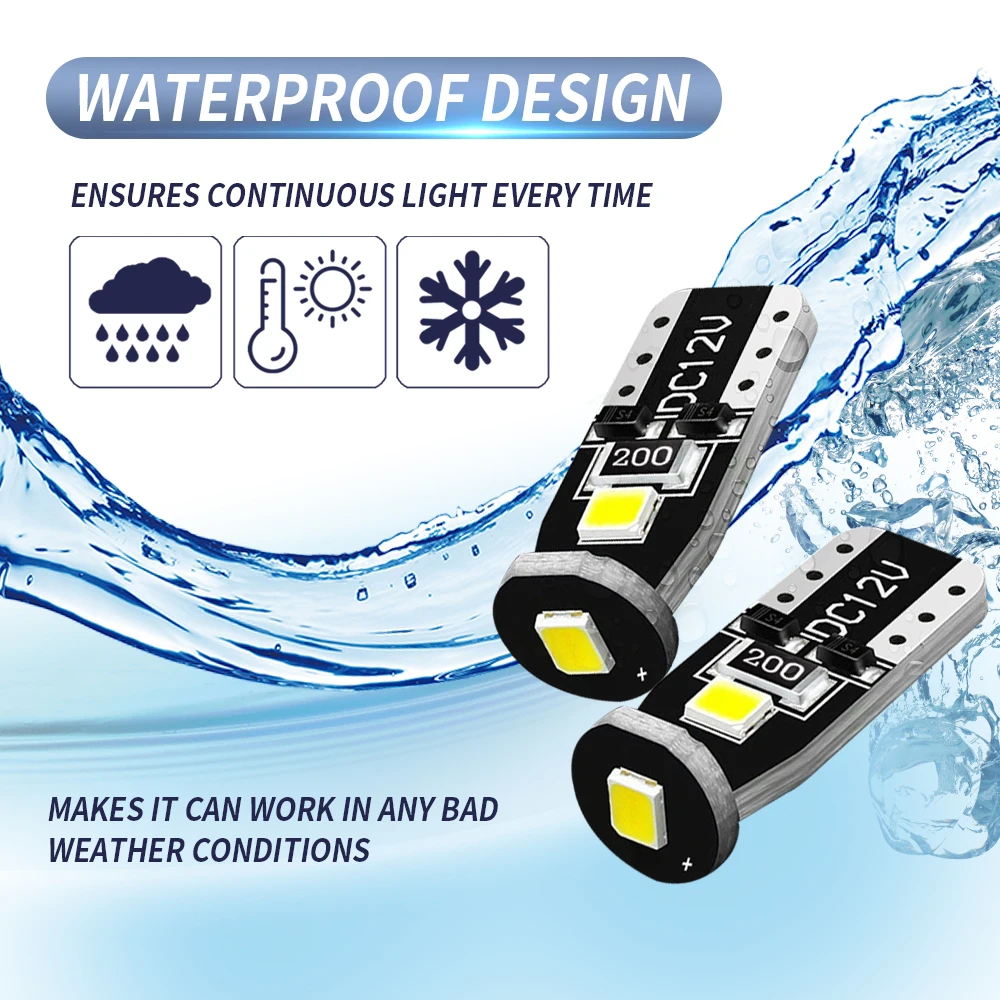 

2pcs T10-3smd-black Decoding 3030 3 Colors 12V Car Accessories Decoding Lens Auto Car Width Reading Marker Lamp Bulb