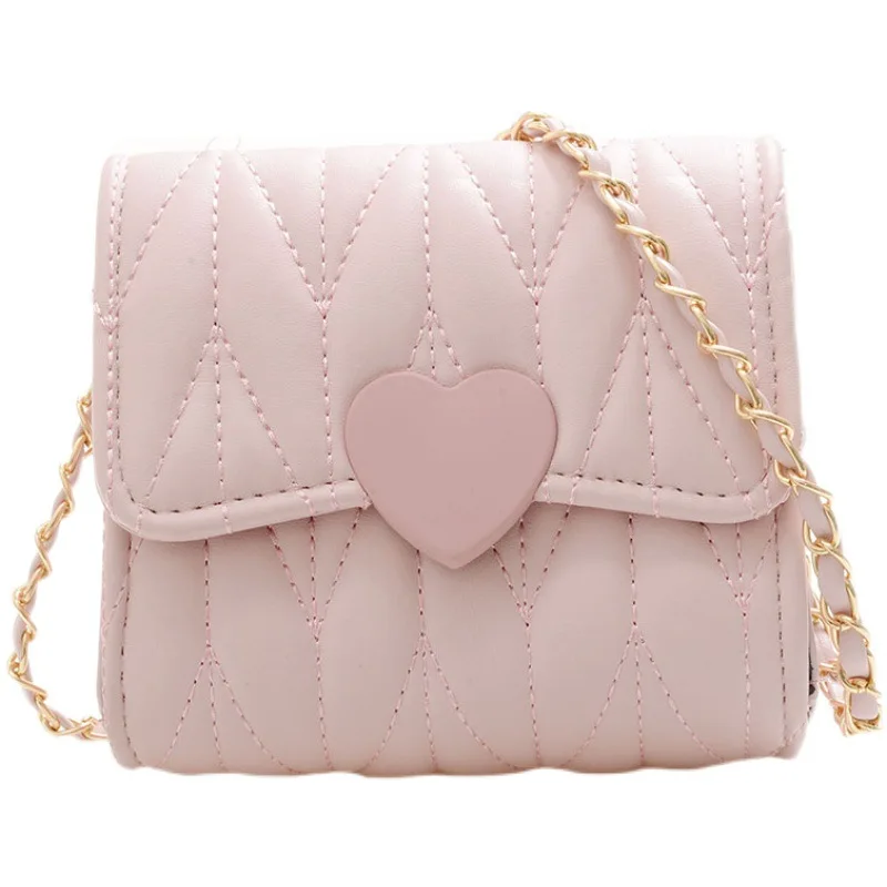 Lovely Children's Mini Square Messenger Bag Fashion Heart Baby Girls Small Shoulder Bags Kids Coin Purse Accessories Handbags