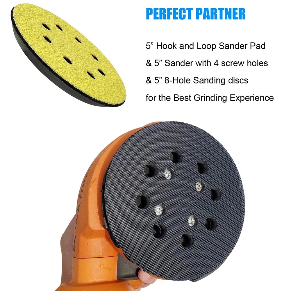 

2Pcs 5inch 125mm 8 Holes Sander Backing Pad Hook And Loop Sanding Disc For Ryobi For Craftsman For Milwaukee Polishing Pad