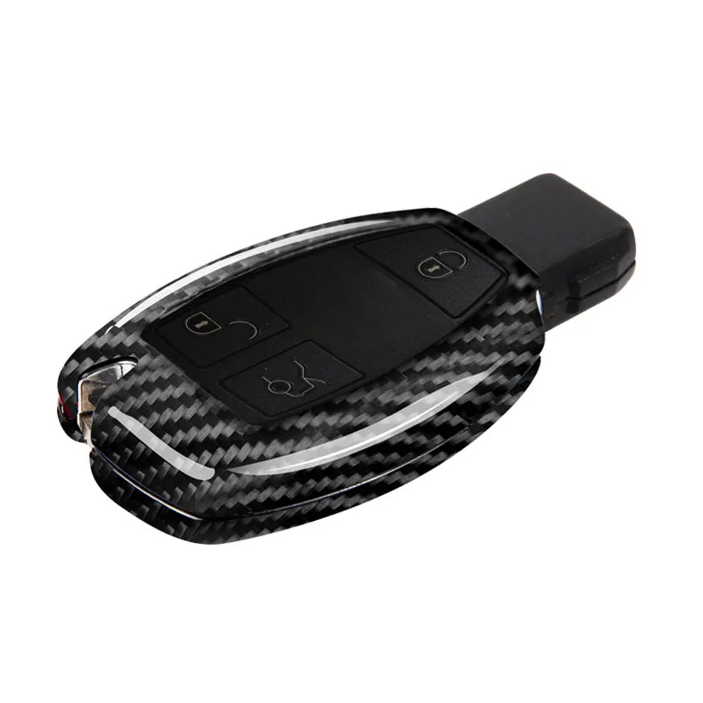 Carbon Fiber Style Car Key Fob Case Cover Protector Shell for Mercedes Benz A B C E GLA S M CLS W204 W203 W211 W212 W176 CLA AMG