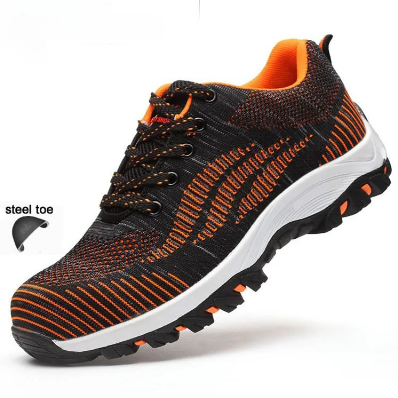 Мужская рабочая защитная обувь со стальным носком мужская дышащая уличные