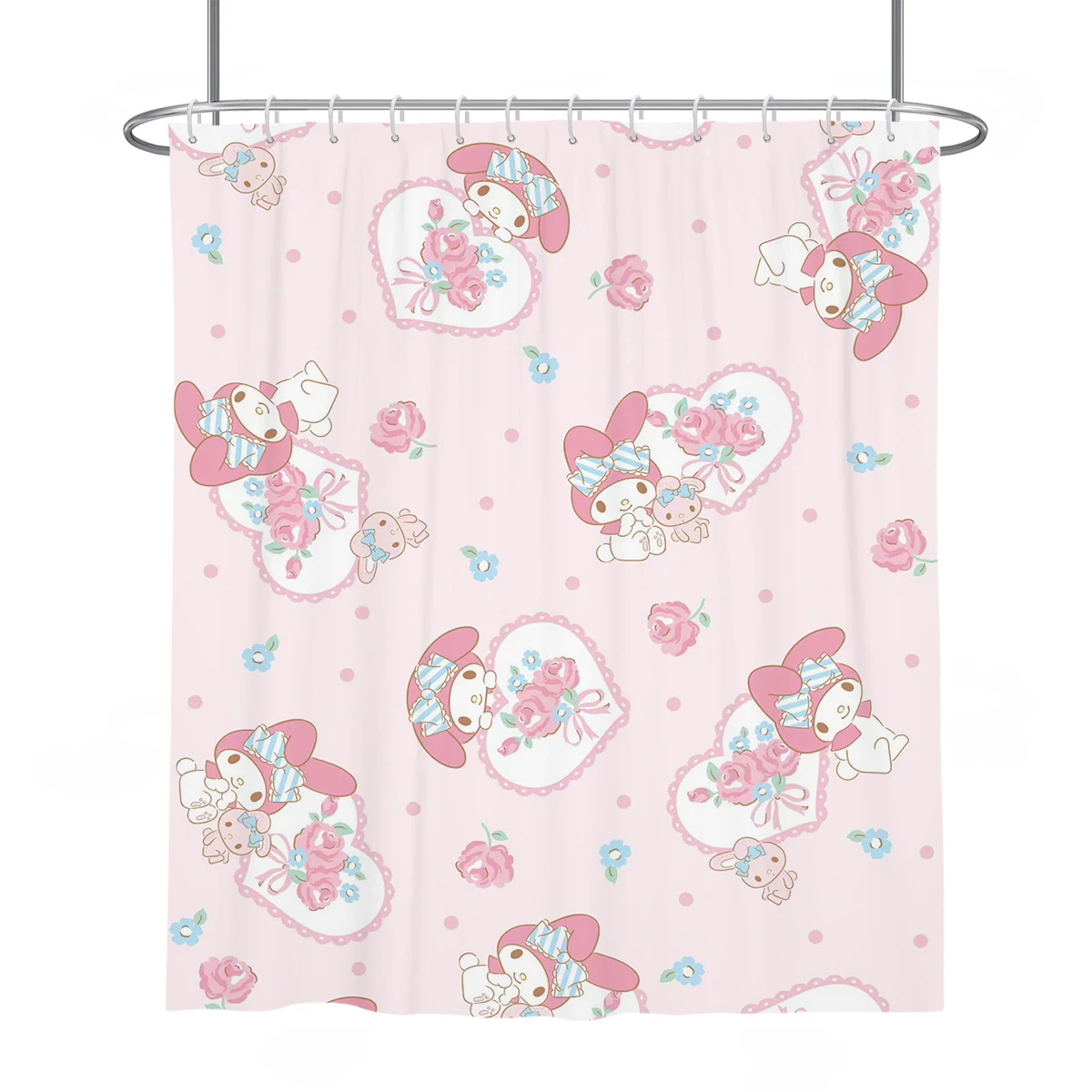 

Sanrios Mymelody Cinnamoroll Kuromi kawaii Anime Cartoon Shower Curtain Waterproof Polyester Bath Curtain Partition Curtain