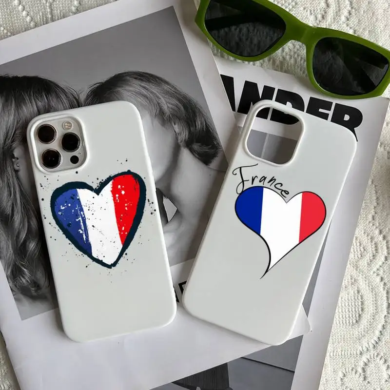 

Tricolor France French Flag map Phone Case Candy Color for iPhone 6 7 8 11 12 13 s mini pro X XS XR MAX Plus