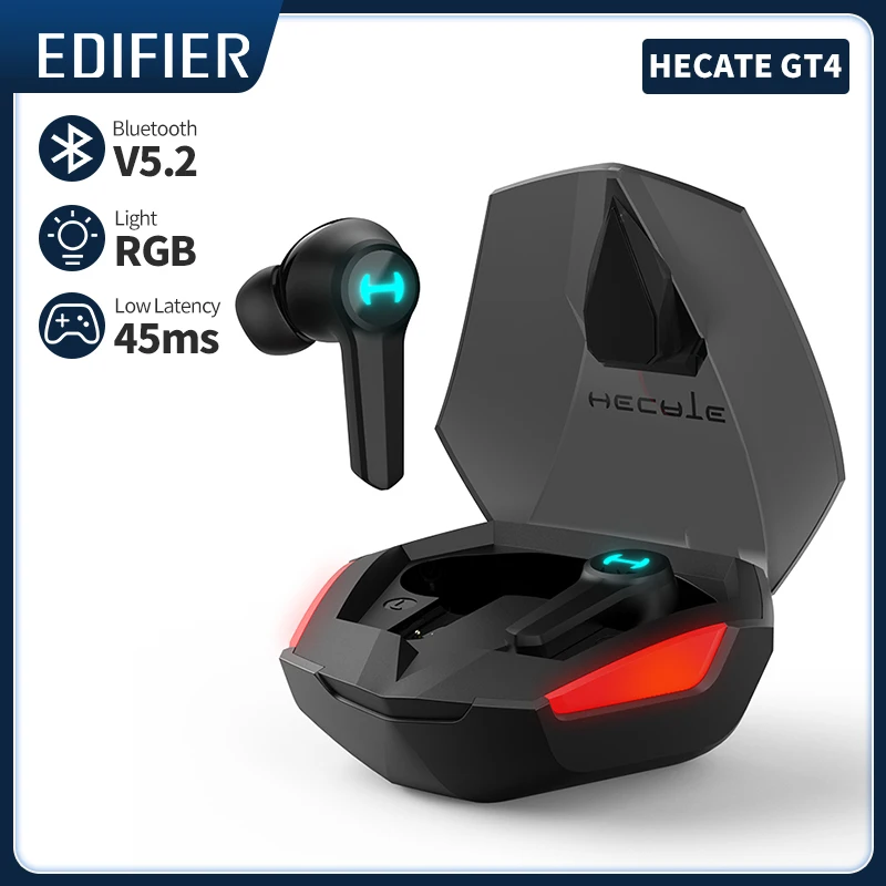 

Edifier HECATE GT4 TWS True Wireless Gaming Earbuds Bluetooth Earphones 45ms Low Latency RGB Lighting