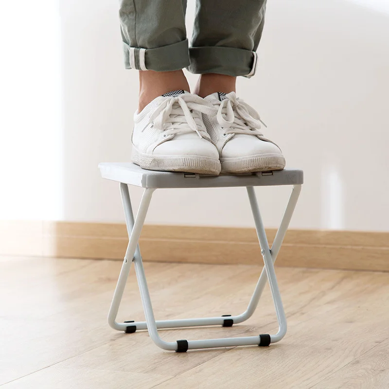 

Outdoor Camping Folding Chair Portable Self-driving Picnic Folding Stool Iron Foot Plastic Small Chair Household Low Chair