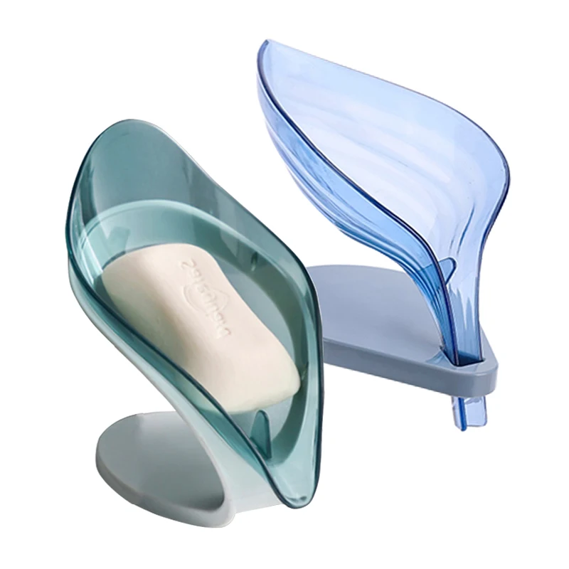 

1pcs Soap Holder Leaf Sink Sponge Drain Box Creative Suction Cup Soap Storage Drying Rack Cleaning Brush Case Bathroom Supplies