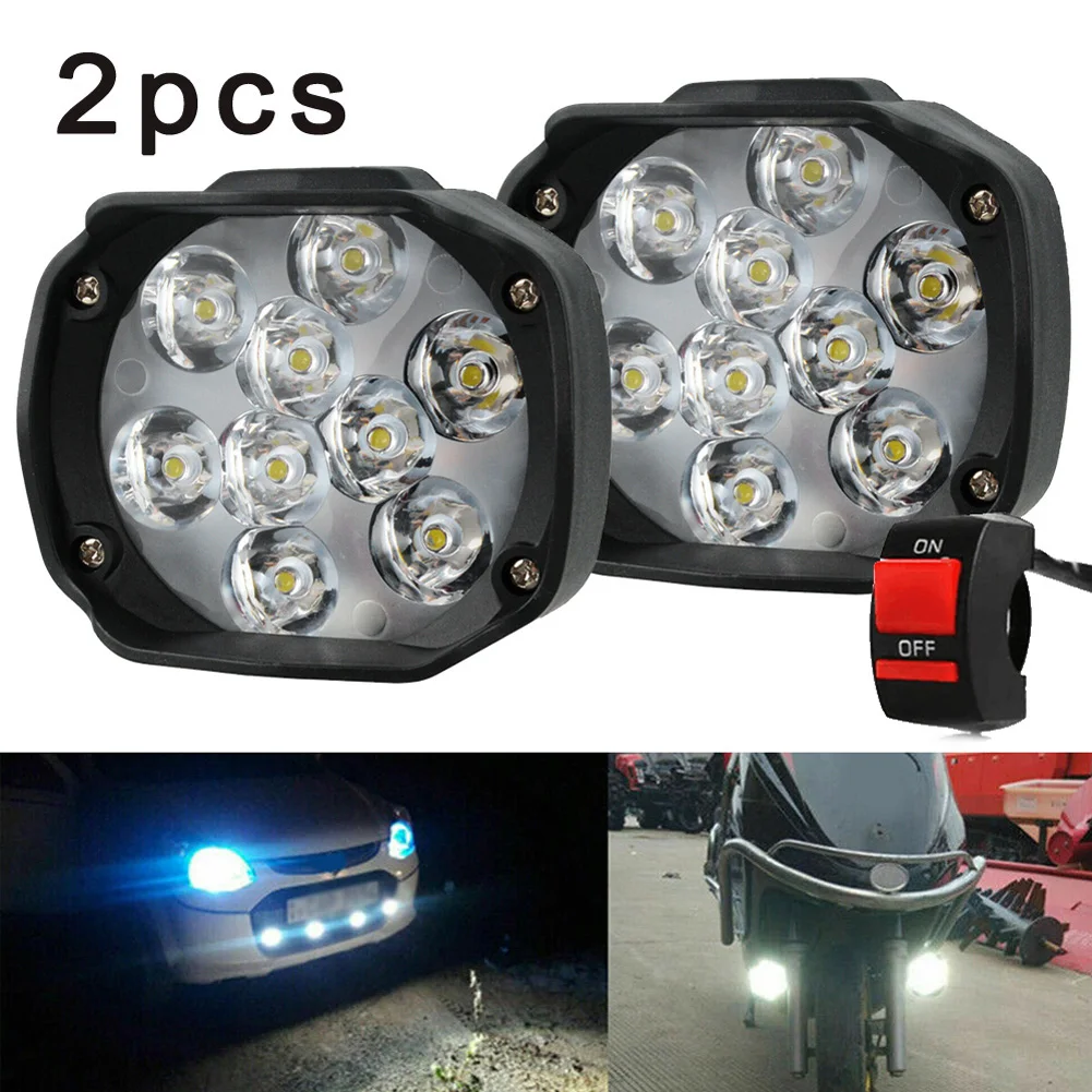

2pcs Universal Car ATV Motorcycle Lamp LED Lights Waterproof Fog Bright Headlight 27W LED Spotlight At White Color 6,000K