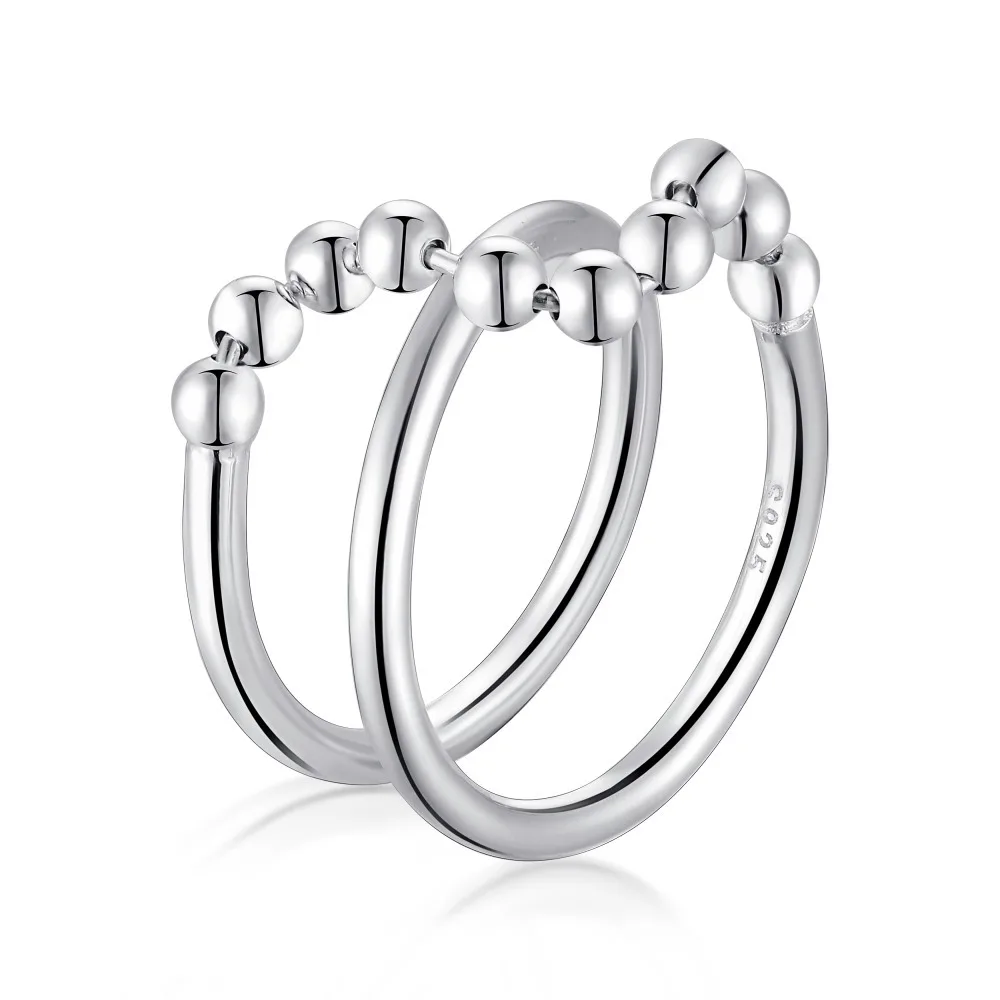 

Женское кольцо AIYANISHI 925 пробы серебристый неправильной формы, Двухслойное кольцо с изменяемым размером, ювелирные изделия, подарки