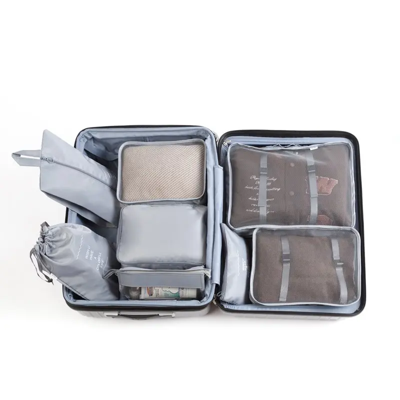 Set of 8 Travel Storage Bags, Multi-functional Luggage Organizer Bags, Portable Trave Pouch, Clothing Sorting Packaging Cubes, G