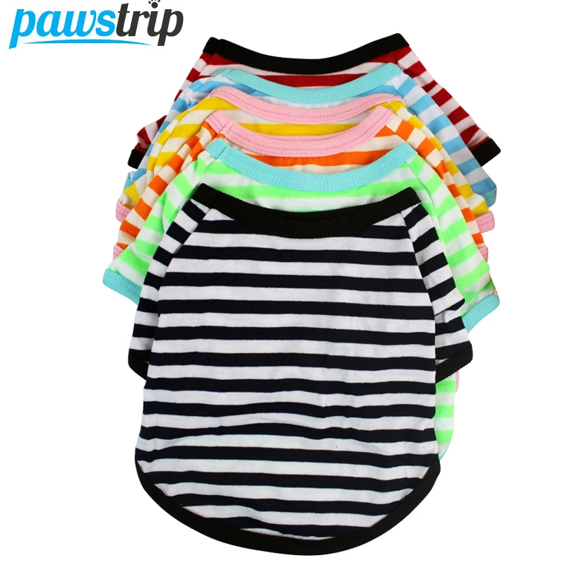 

Summer Striped Dog T-Shirt Pet Dog Clothes for Small Dogs Puppy Clothes Chihuahua Teddy Bear Pomeranian Clothing Pet Costume