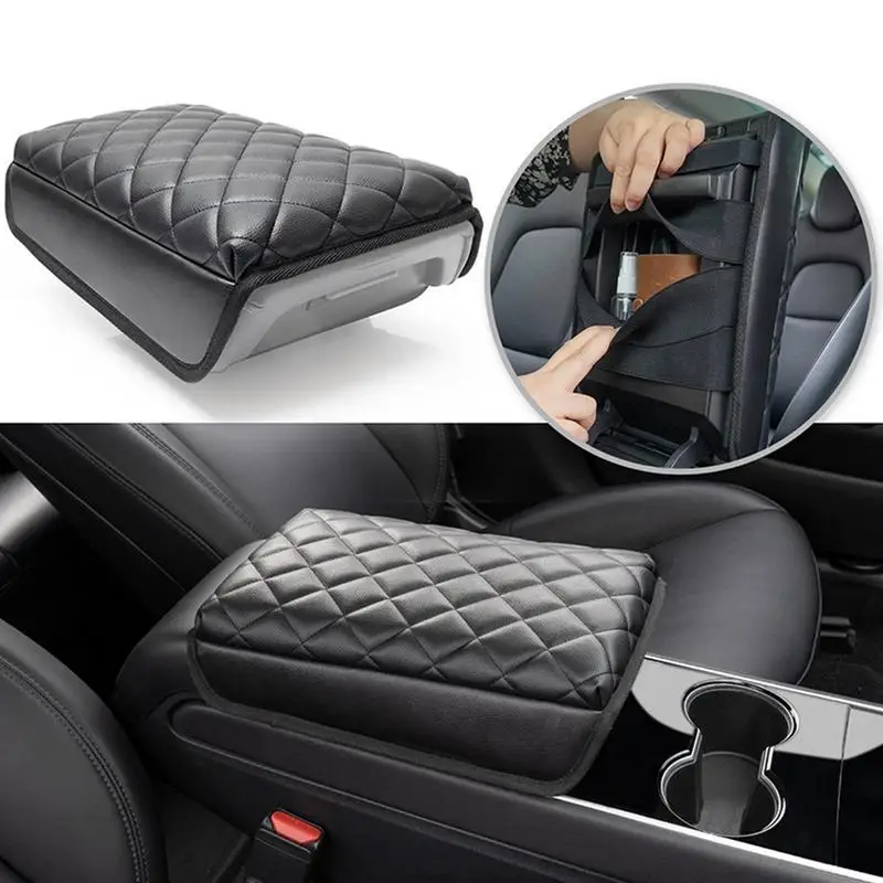 

Защитный чехол для автомобильного подлокотника Tesla Model 3, кожаный чехол для центрального подлокотника Tesla Model Y, аксессуары для интерьера авто...