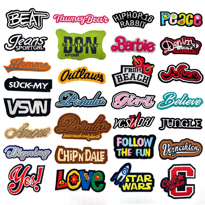 29 букв патчи с вышивкой для одежды детей плавкие аниме наклейки и