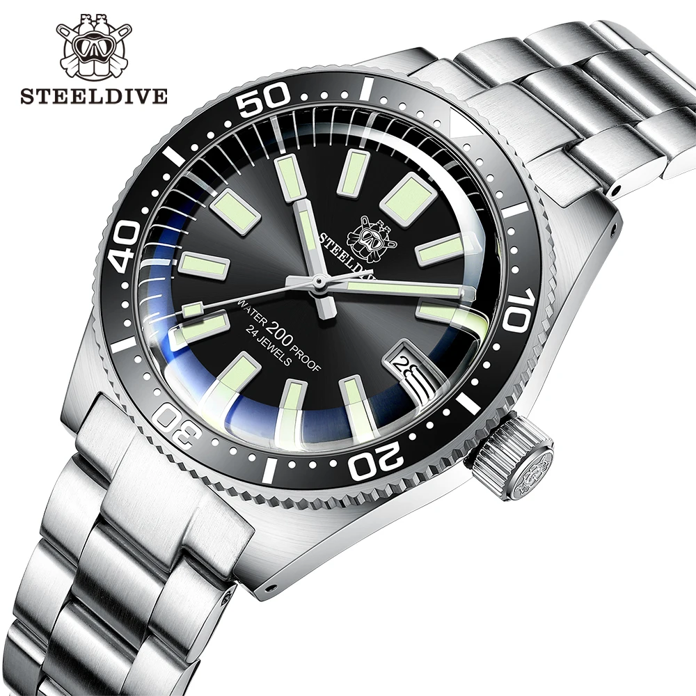 

62MAS Men Watches Sapphire NH35 Automatic Mechanical 316L Steel Watch 200M Water Resistant Ceramic Bezel Diver Wristwatch