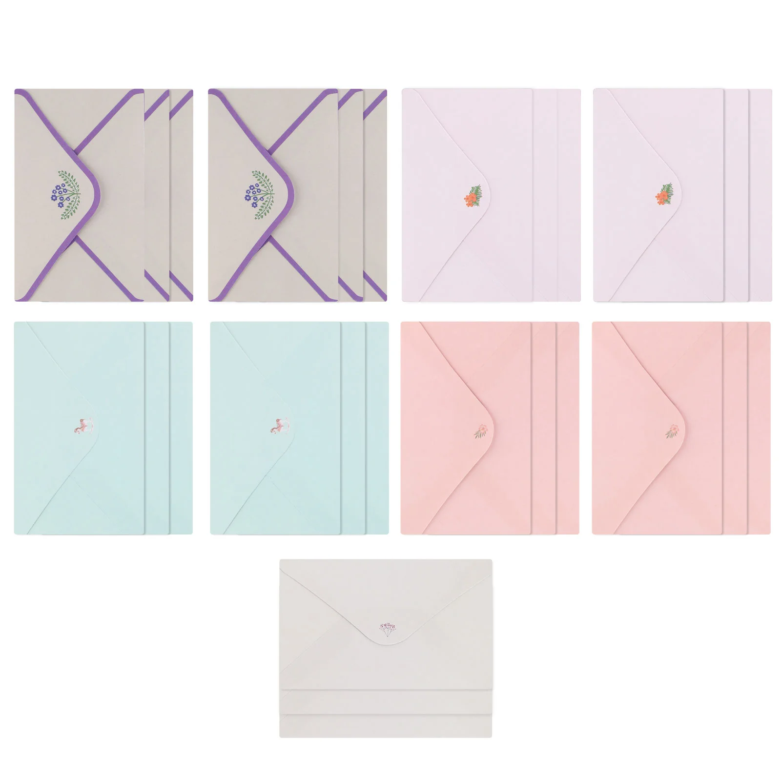 

45 Pcs Letterhead Note Paper Sets Writing Stationery Stationary Animal Envelopes