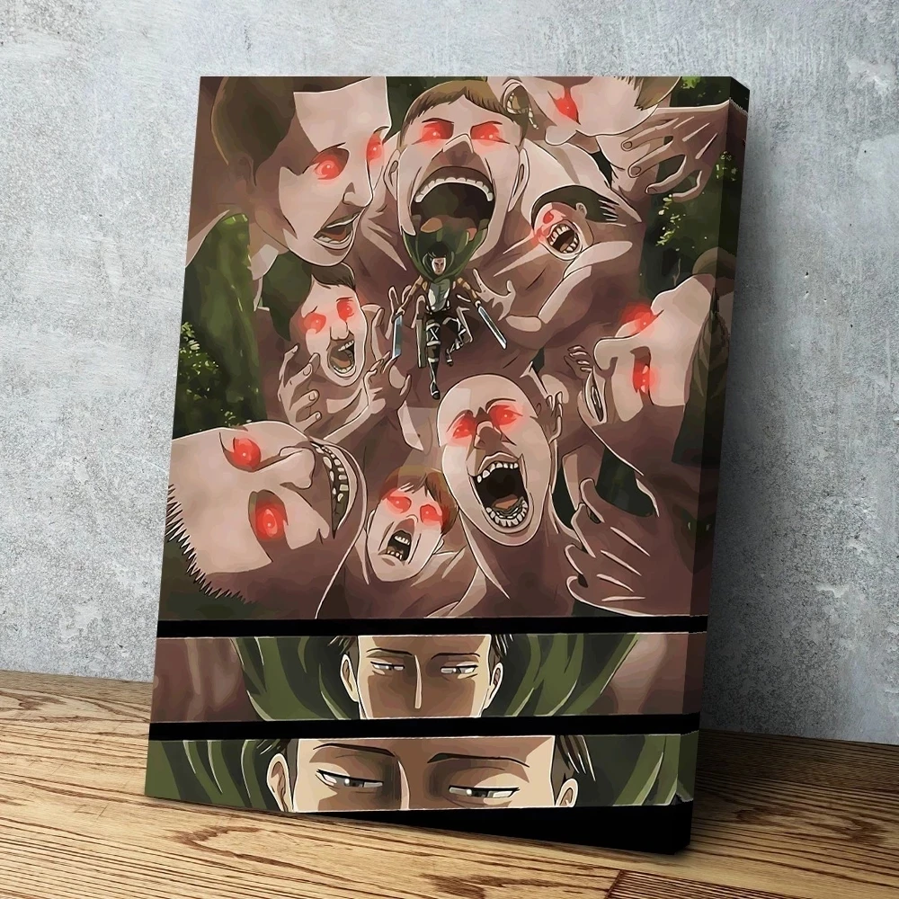 

Home Decoration Prints Attack On Titan Anime Monster Red Eye Painting Pictures Wall Art Modular Canvas Poster Bedside Background