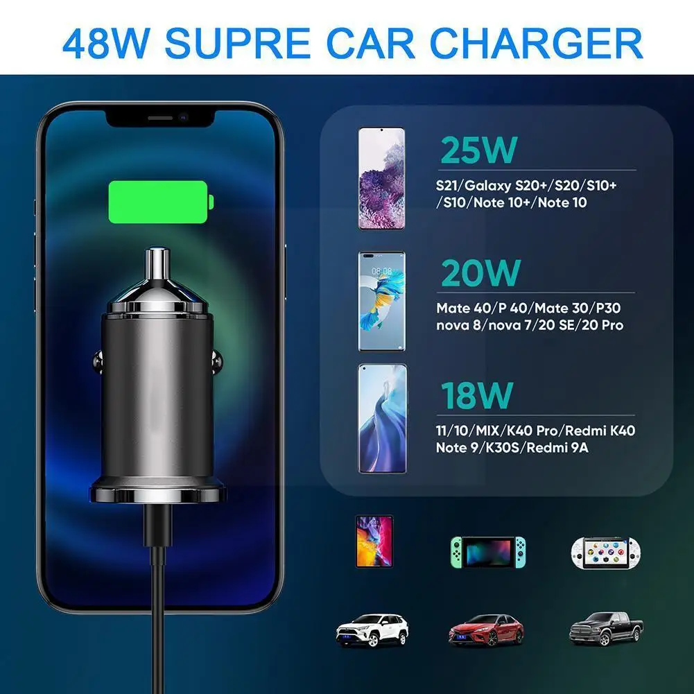 

Устройство зарядное автомобильное с USB-портом и поддержкой быстрой зарядки, 48 Вт