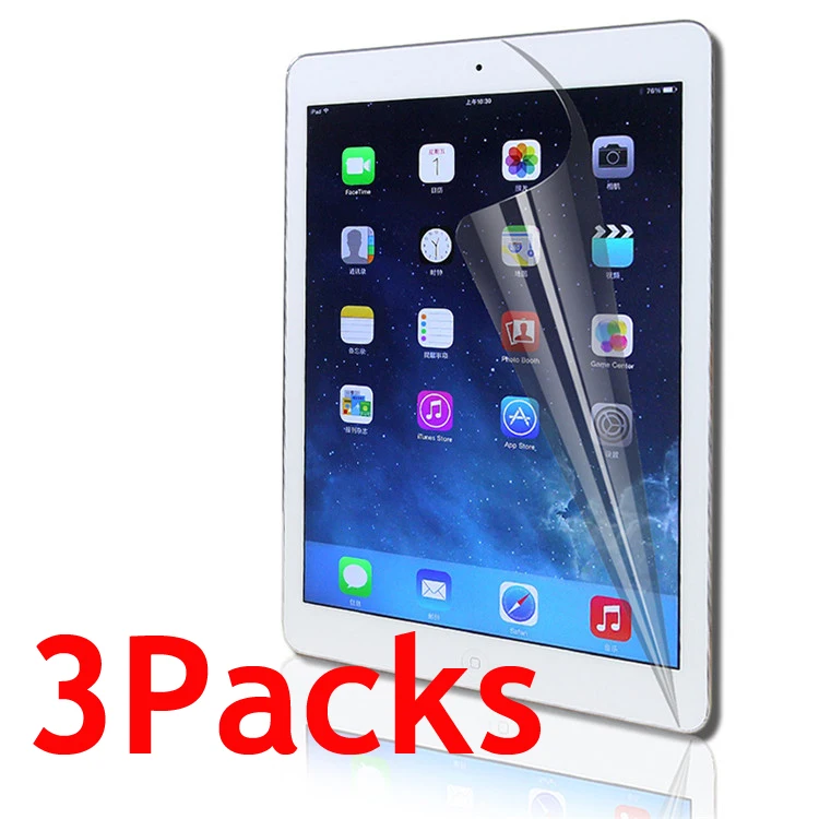 

3packs PET soft screen protector for Ipad 2 3 4 air 12 pro 7.9 9.7 10.2 7th 8th 9th 10.5 mini 1 5 6 protective film for Apple