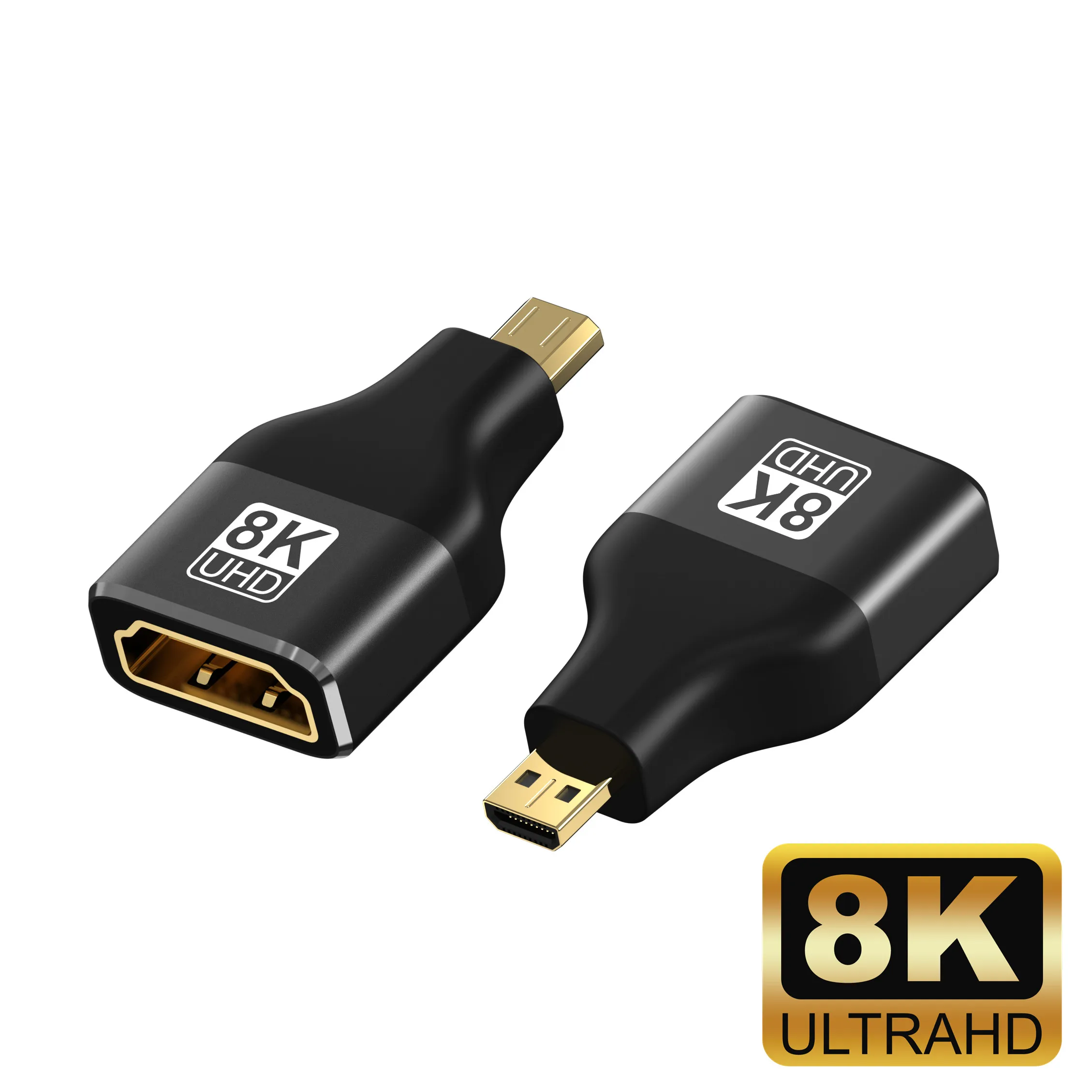 

Адаптер Micro HDMI 8K, переходник hdmi 2,1 Micro HDMI штекер-Стандартный HDMI разъем мама Поддержка 8K @ 60 Гц, 4K @ 144 Гц, 2K @ 240 Гц