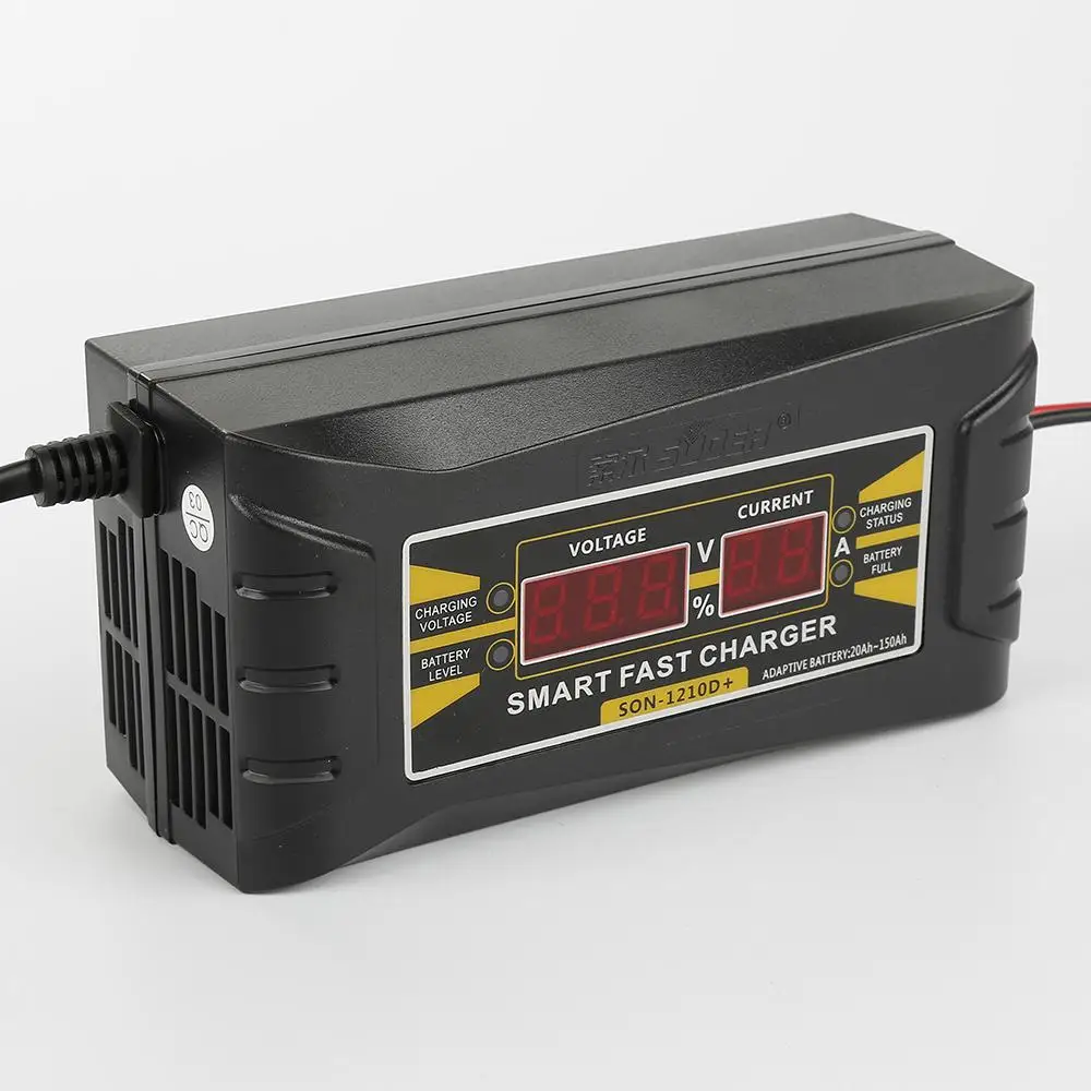 

2022 Оригинальное 12 в 10 а зарядное устройство для смарт-автомобиля мотоцикла с ЖК-дисплеем ЕС/США