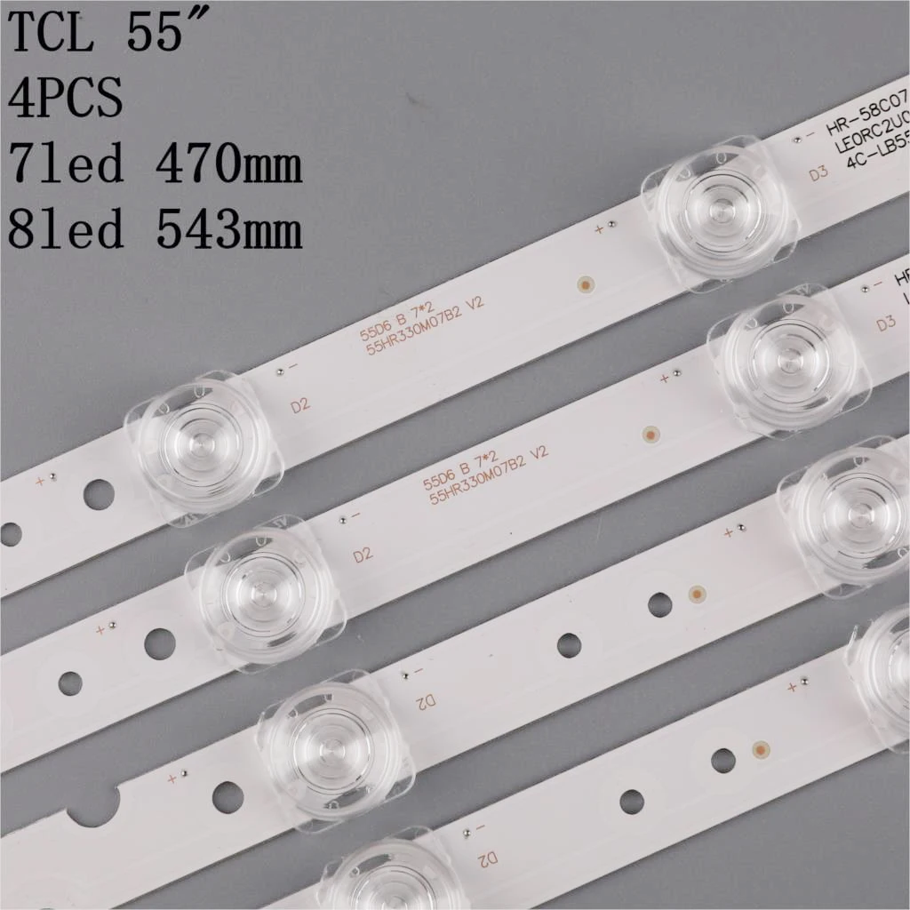 4 PCS/set LED Backlight strip For THOMSON 55UD6406X1 55UD6406 TCL 55S423 55S421 GIC55LB112 3030F2.1D GIC55LB111  4c-lb5507-hr02j