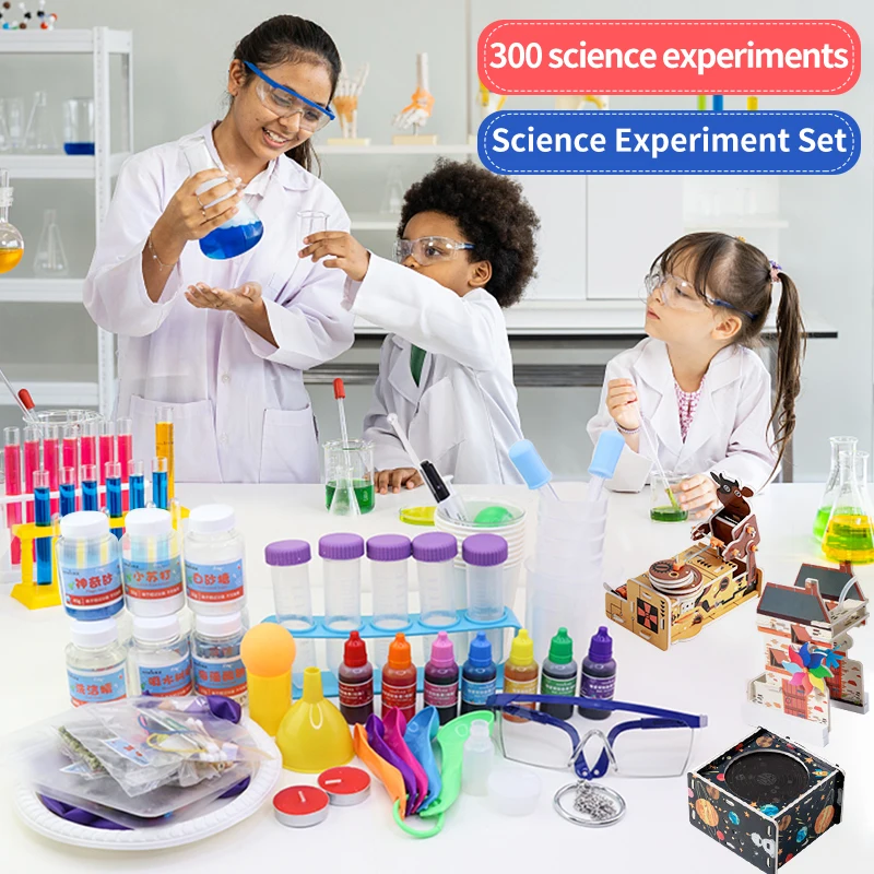 

Tenwin DIY Handmade Science Experiment Set 5 Style Puzzle Painted Kids Science Experiment Kit Education Scientific Stationery